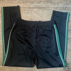 Black and Green Warm Up Draw String Sweat Pants Size Small Excellent Condition